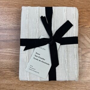 West‎ Elm Reese Linen Cotton King Size Pillow Sham in Sand NEW